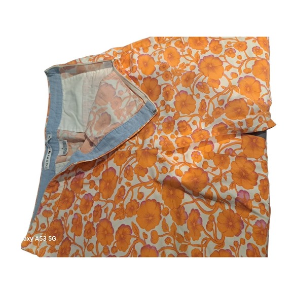 Tommy Hilfiger Size 6 Floral Orange Size Zip Pants - Picture 5 of 6